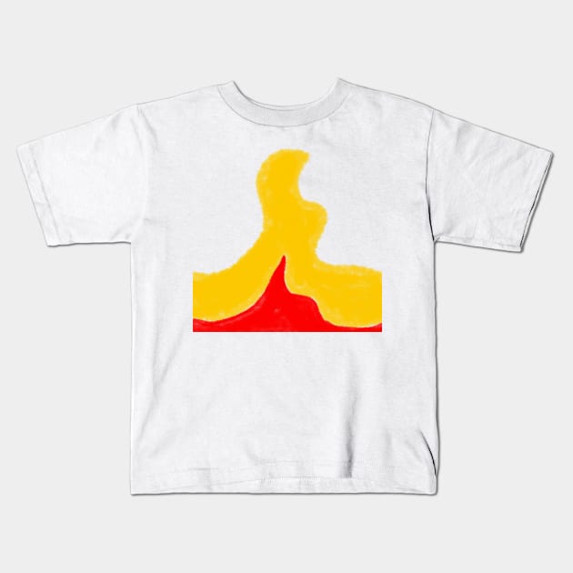 red yellow abstract watercolor design Kids T-Shirt by Artistic_st